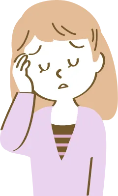 身体の悩みを感じる女性のイラスト