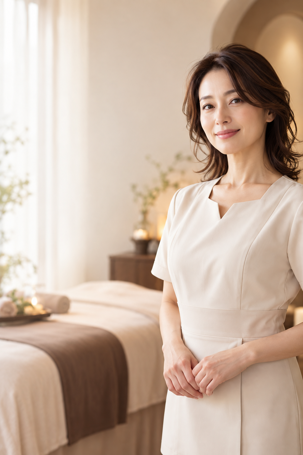 穏やかな表情の女性のイメージ